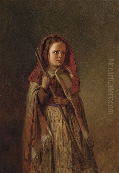Young Girl In A Hooded Cape - view 1