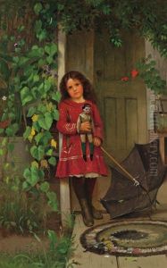 Girl With Doll by John George Brown