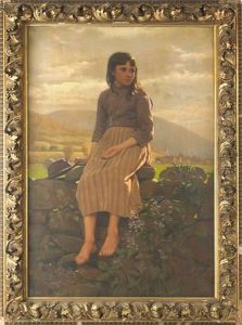 Landscape With Young Girl by John George Brown