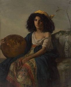 Jeune Bohemienne Au Tambourin