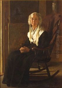 The Quiet Hours: Portrait Of A Lady In A Rocking Chair by John George Brown