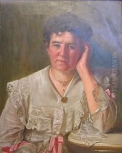 Portrait Of Artist's Wife by John George Brown
