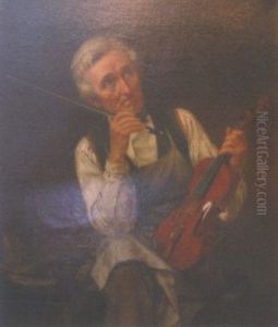 Man With Violin by John George Brown