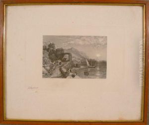 Allen, Veduta Di Alassio, Incisione Dadipinto Di J. D. Harding, Xix Sec., Mm. Lastra 155x220, Mm. Foglio265x330, In Cornice Allen, Veduta Di Alassio, Incisione Dadipinto Di J. D. Harding, Xix Sec., Mm. Lastra 155x220, Mm. Foglio265x330, In Cornice