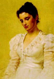 Seates Beauty In White by John George Brown