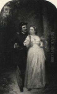 Civil War Soldier Courting A Lady by John George Brown