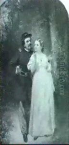 Civil War Soldier Courting A Lady by John George Brown