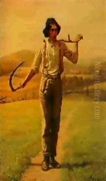 Fieldhand With Scythe - view 1