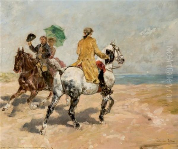 Promenade A Cheval En Bord De Mer - view 1