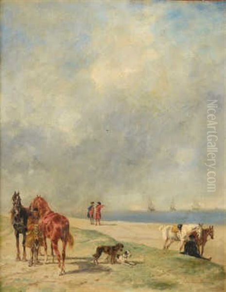 Repos Des Chevaux Sur La Plage - view 1
