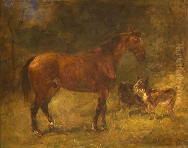 Cheval Et Chevre Au Pre - view 1