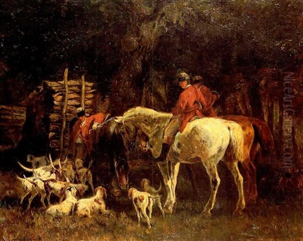 Veneurs Et Meute Avant La Chasse - view 1