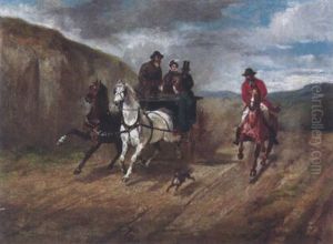 Kutsche Von Einem Reiter Begleitet by John Lewis Brown