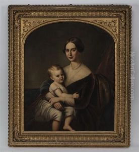 Portrait Of Harriet Douw And Her Son Alexander by Manneville (Elihu Dearing) Brown