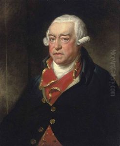 Portrait Of A Gentleman In A Blue Coat And Gold-trimmed Red Waistcoat