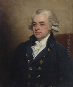Portrait Of A Gentleman In A Dark Blue Coat And Cravat