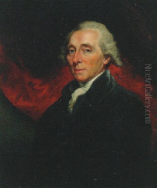 Portrait Of Richard Paul Jodrell, Against A Red Curtain - view 1