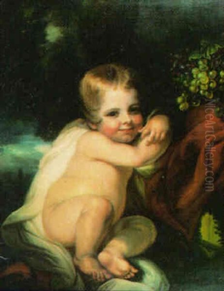 Portrait Of A Child As Bacchus, Seated In A Landscape - view 1