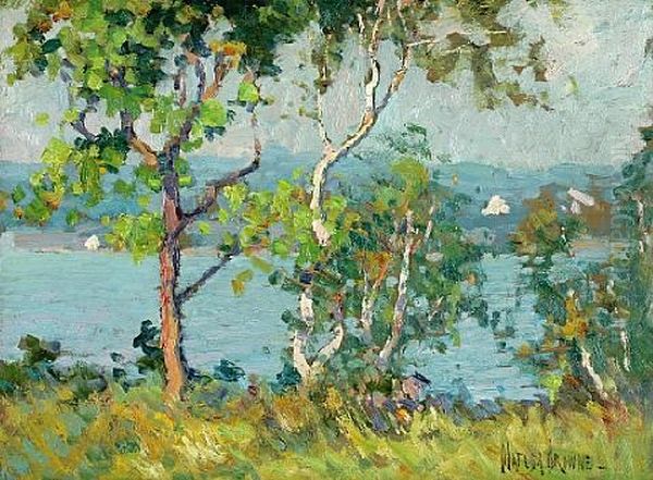 A Lake Viewed Through Trees (+ Sheep On A Hillside; 2 Works) - view 1