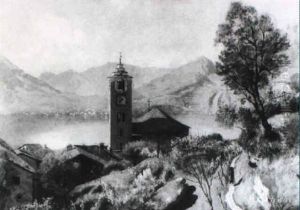 Blick Auf Seelandschaft Mit Dorf, Perledo Blick Auf Seelandschaft Mit Dorf, Perledo