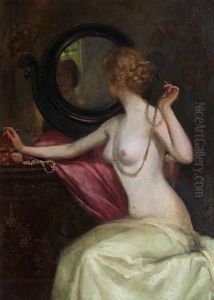 Lady At Her Dressing Table by Thomas Austen Brown