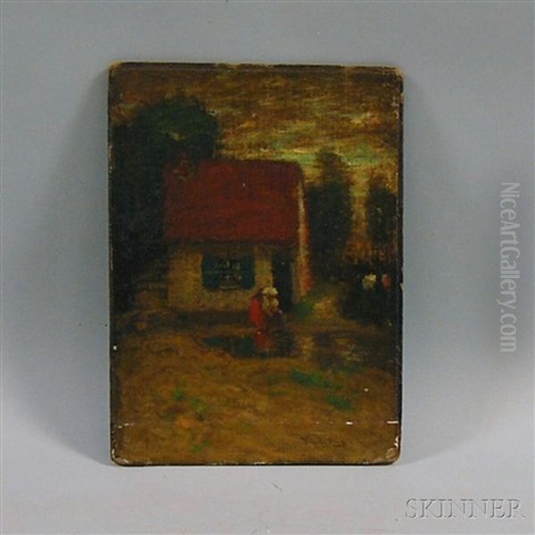 House With Figure And Trees - view 1