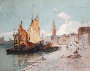 A Venetian Harbor by Walter Francis Brown