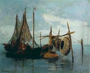 Fishing Off Venice by Walter Francis Brown