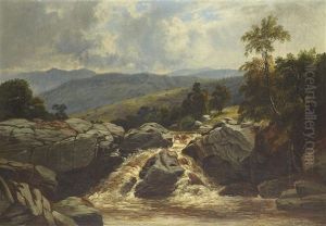 A Waterfall In Glenfalloch by William Beattie Brown