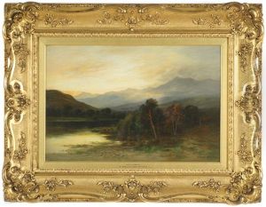 Mountain Landscape With Deer