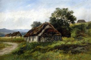 Old Cottages Strath Carron (+ A Highland Croft; 2 Works) by William Beattie Brown