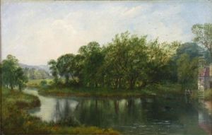 On The Water Of Leith Near Edinburgh by William Beattie Brown