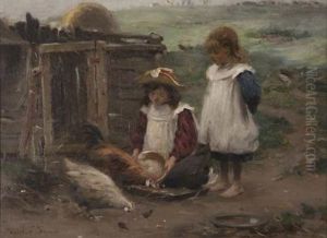 Feeding The Chickens by William Marshall Brown