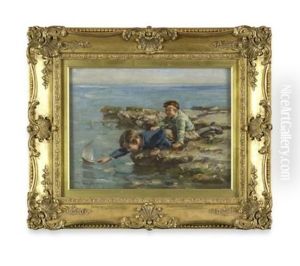 Sailing The Toy Boat by William Marshall Brown