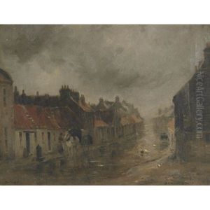 Coaching, Grey Day In The Village by William Marshall Brown