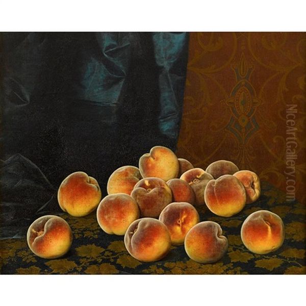 Still Life With Peaches On A Tapestry - view 1