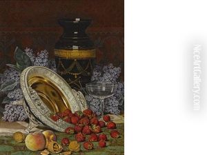 Still Life With Strawberries And Lilacs by William Mason Brown