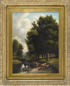 Cattle Grazing At The Water's Edge