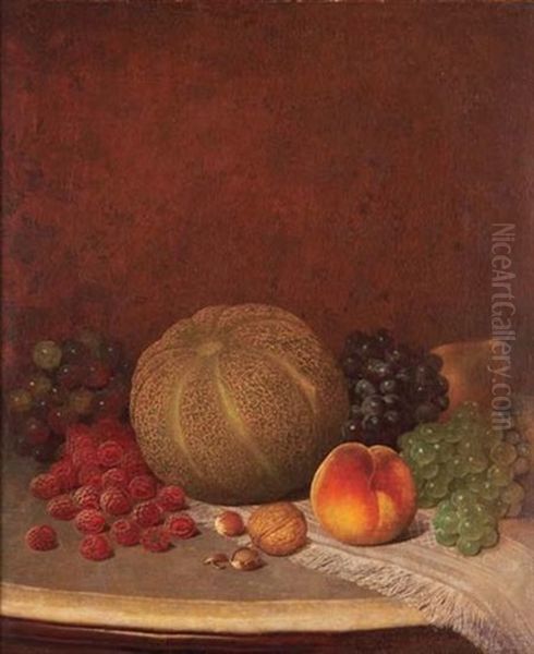 Still Life With Melon, Grapes, Peach, Pear And Nuts - view 1