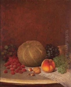 Still Life With Melon, Grapes, Peach, Pear And Nuts