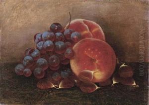Still Life With Peaches And Grapes by William Mason Brown