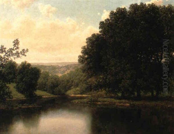 Summer Landscape With Pond - view 1