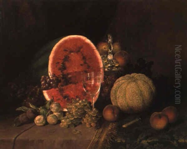 Still Life With Watermelon, Grapes, Peaches... - view 1