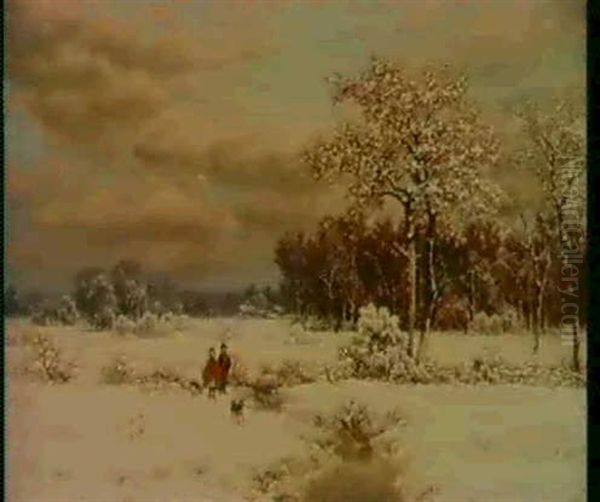 Children In Snowy Landscape - view 1