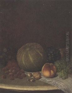 Still Life With Melon, Berries And Grapes
