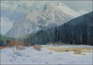 Mt. Rundle, Bow Valley by Belmore Browne