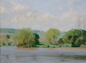River Landscape by Charles Francis Browne