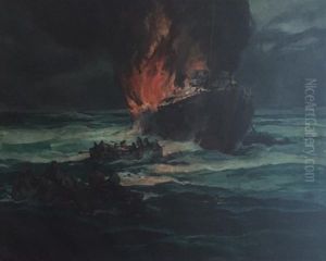 Boat On Fire by George Elmer Browne