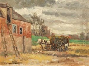 Landscape With Haywagon And Barn