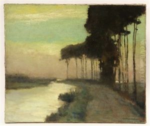 Canal Road, Belgium by George Elmer Browne
